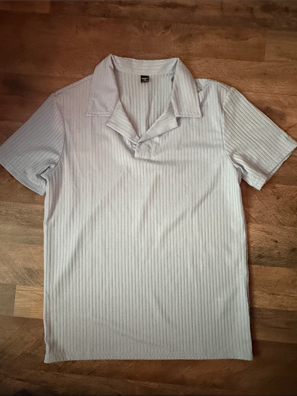 NFINITY Light Gray Ribbed Short-Sleeve Polo